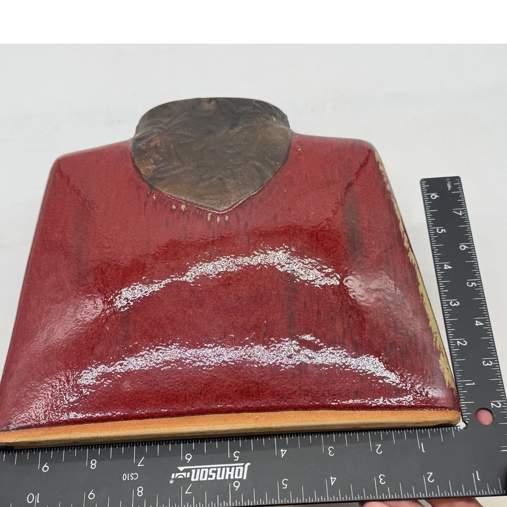 Formalities Baum bros Red‎ Glazed Ceramic Planter Pot Vase heavy potery decor